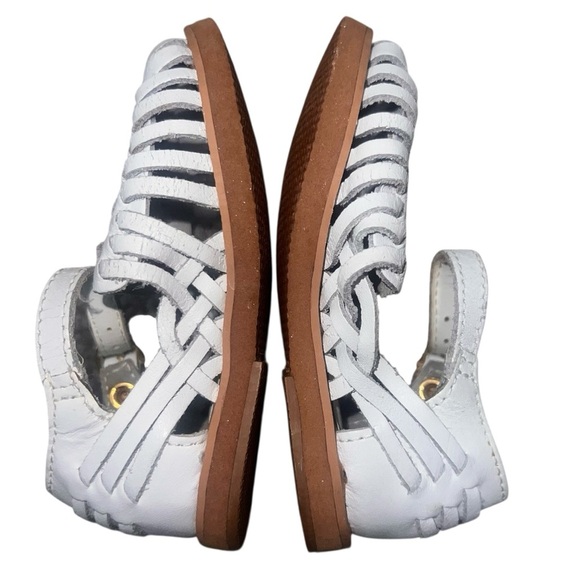 Vintage Baby Basic Editions Harache White Leather Sandals Ankle Strap 5 Infant - Picture 4 of 6